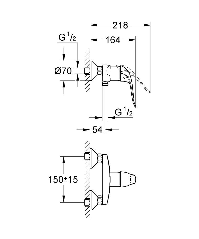 Смеситель для душа GROHE EUROECO SPECIAL без аксессуаров 32780000 - фото 2