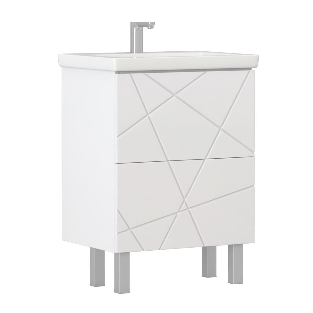 Тумба VIGO GEOMETRY 60 с умывальником 600-0-2 бел. (КОМО)