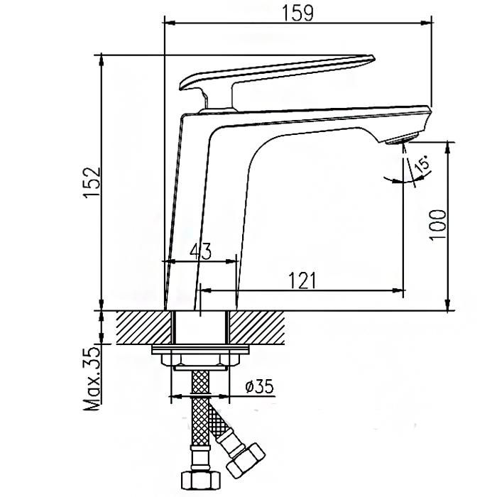 Смеситель для умывальника HAIBA HB10548-8 белый, хром 1/2 - фото 2