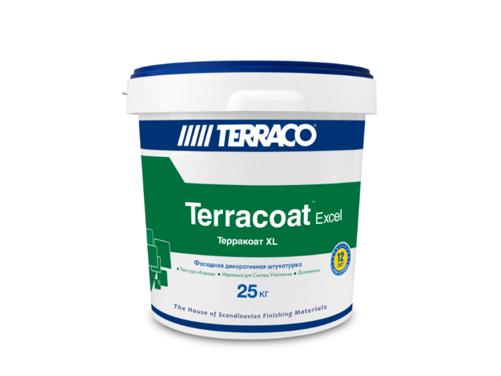 Фасадная декоративная штукатурка с текстурой Короед акрил Terracoat XL (1,5 мм) 25 кг