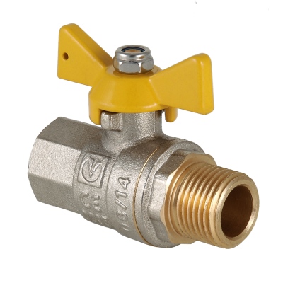 Кран шаровой газовый Valtec Valgas 1/2", внутренняя-наружная резьба, ручка-бабочка