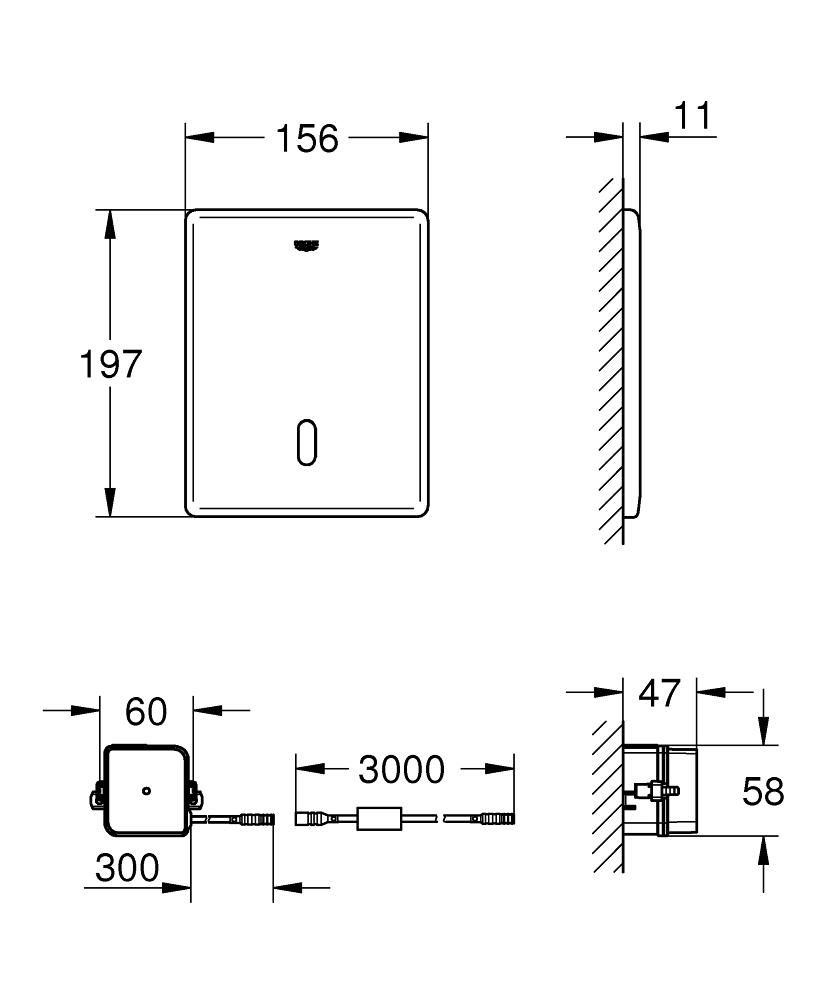 Клавиша GROHE Tectron Skate сенсорная 230V 38698SD1 - фото 2