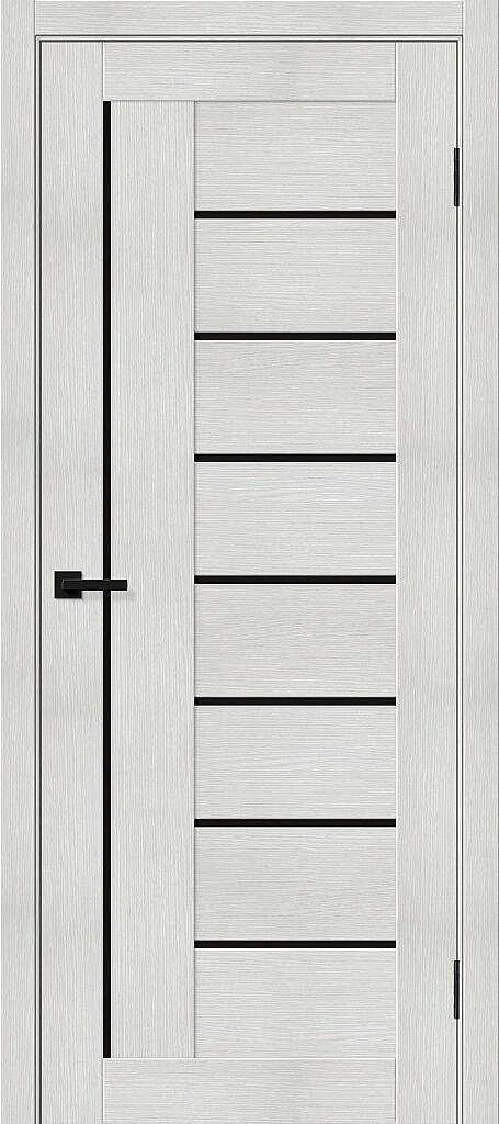 Дверь межкомнатная полотно Браво-29 эко шпон Bianco Melinga 2000x700 мм Black Shine