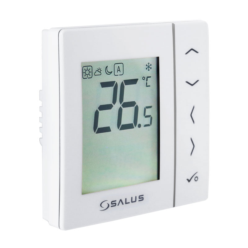 Цифровой термостат с экраном LCD, 230V, белый (суточный) встраиваемый
