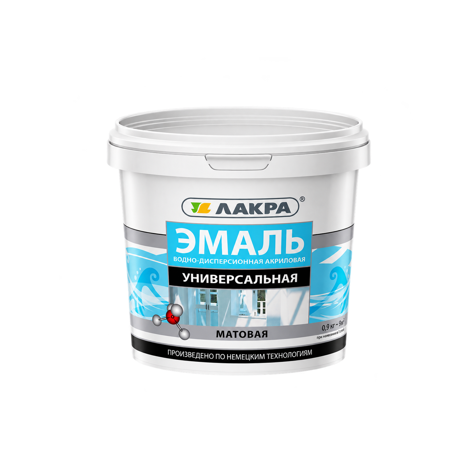 Эмаль акриловая универсальная Лакра белая матовая 0,9 кг