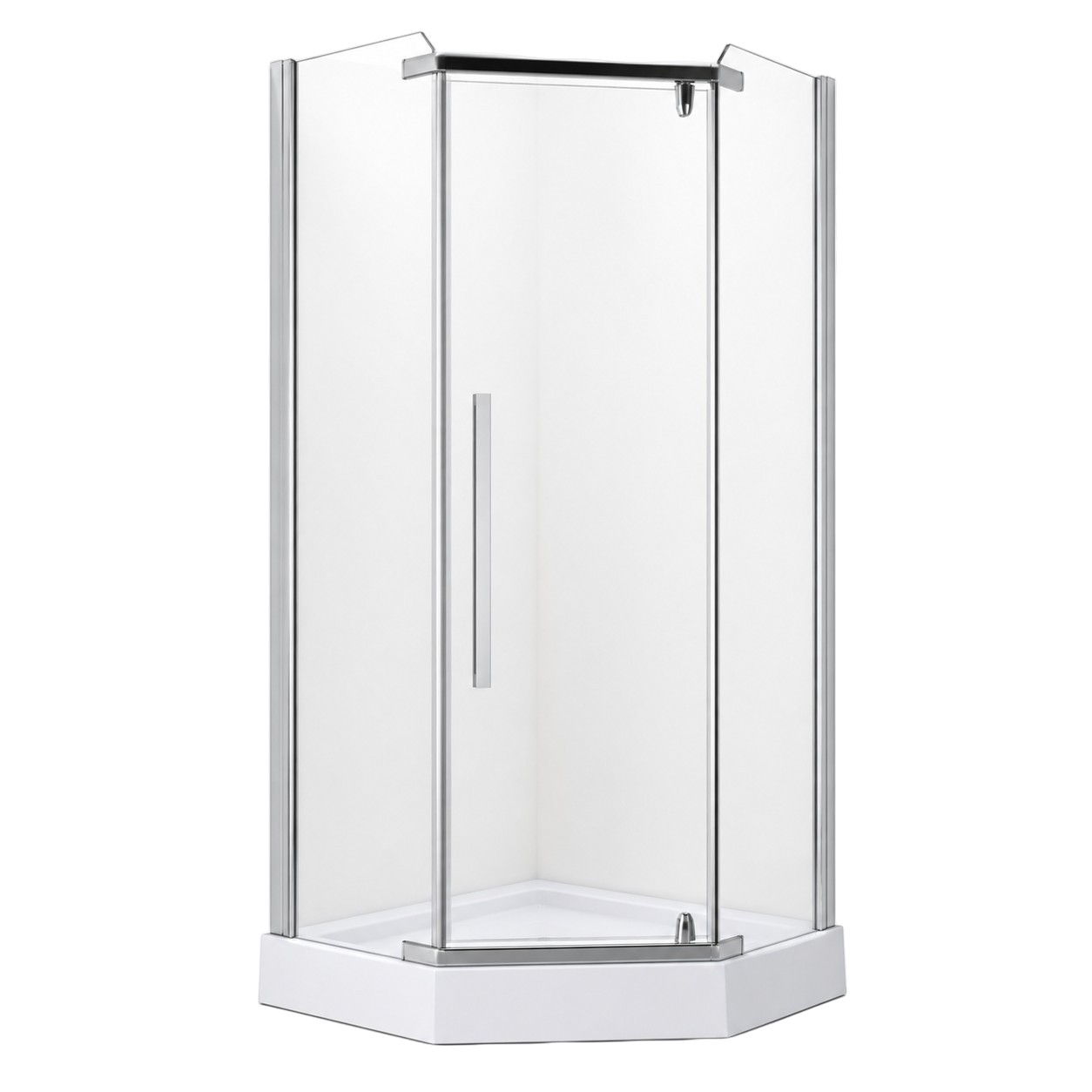 Душевая кабина AOCLEAR 90/202 A-65D (напольная, прозрачная, хромированная, трапеция, б/кр)