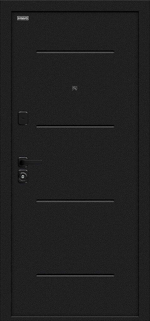 Дверь входная Граффити-1 Инсайд/SBlack Bravo R-2 Букле черное правая 2050x860 мм Slate - фото 2