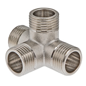 Крестовина двухплоскостная Valtec 1/2", резьба наружная