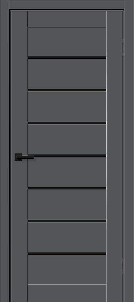 Дверь межкомнатная полотно Браво-22 Black Shine пэт Stormy Silk 1900x550 мм
