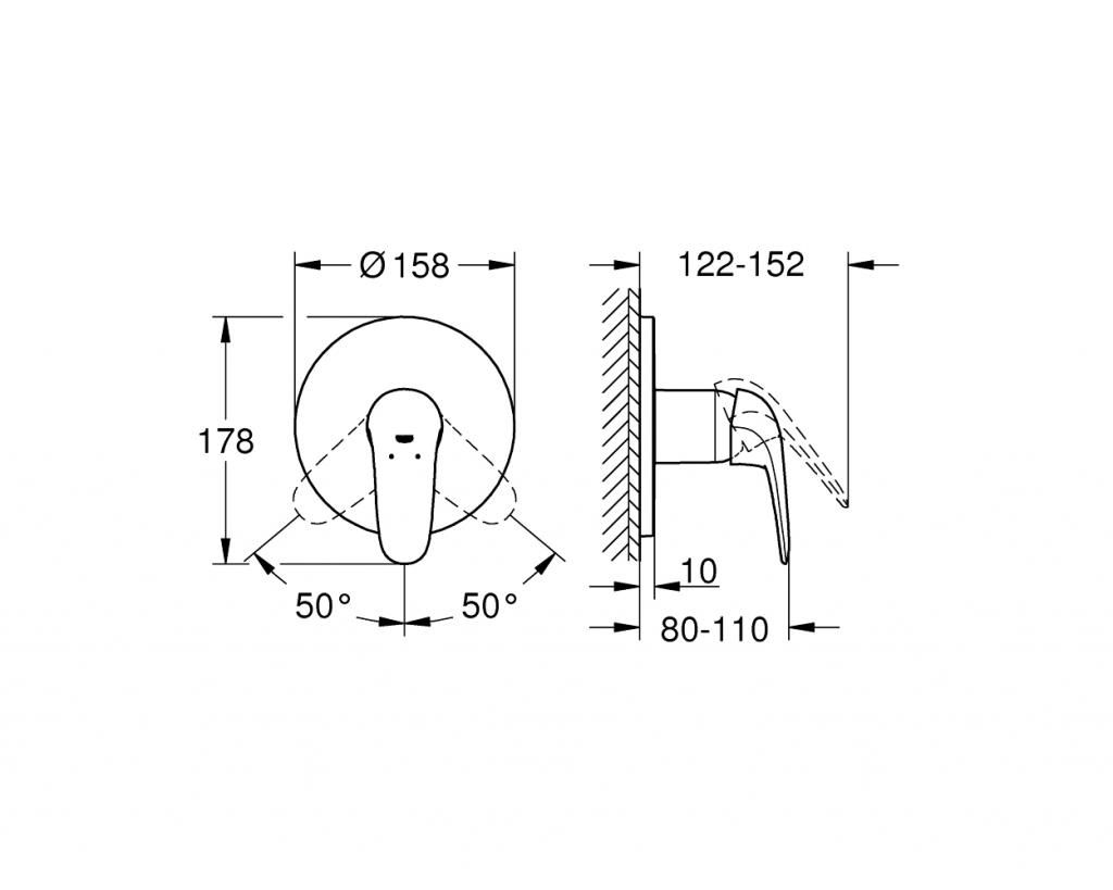 Комплект верхней монтажной части GROHE EUROSTYLE белый 24046LS3 - фото 4