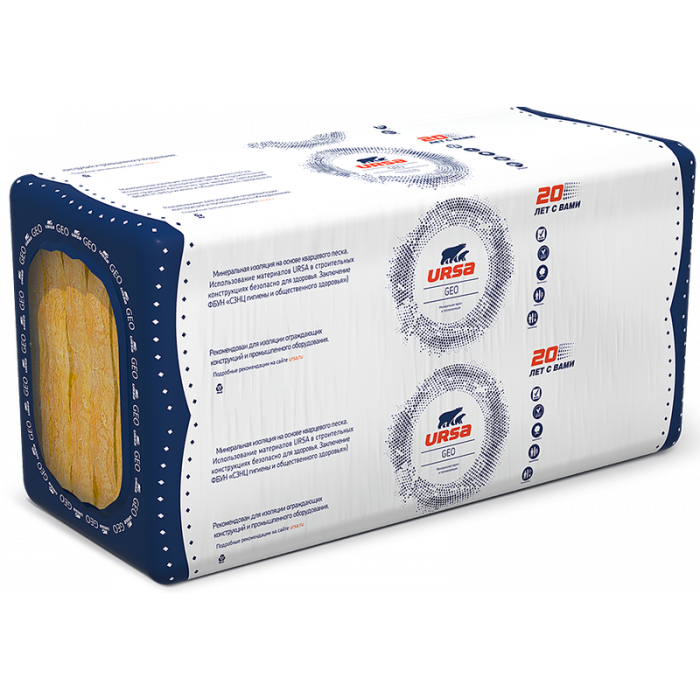 Утеплитель URSA Geo П-60 1250*600*20 мм 24 плит