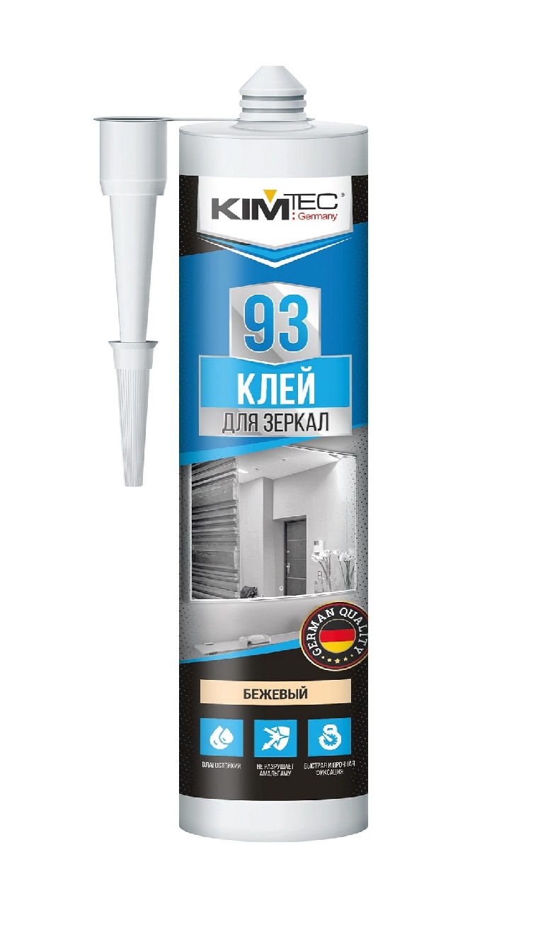 Клей для зеркал KIM TEC 93 бежевый, 280 мл