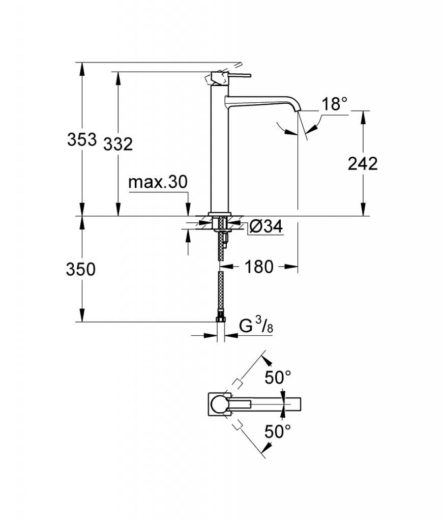 Смеситель для мойки GROHE ALLURE 23403000 3/8 - фото 2