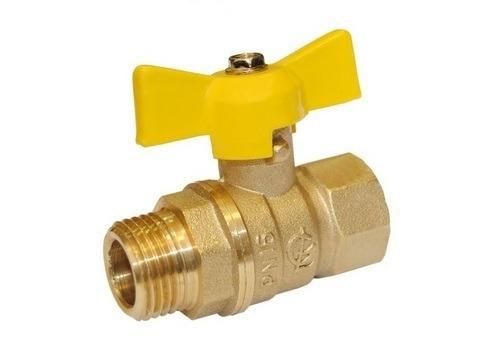 Кран шаровый Галлоп газовый 1/2 гш ручка-бабочка (бантик) 231 латунь PN40