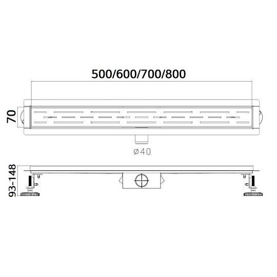 Трап-канал для душа HAIBA HB91500-3 500 нержавеющая сталь, серый - фото 2
