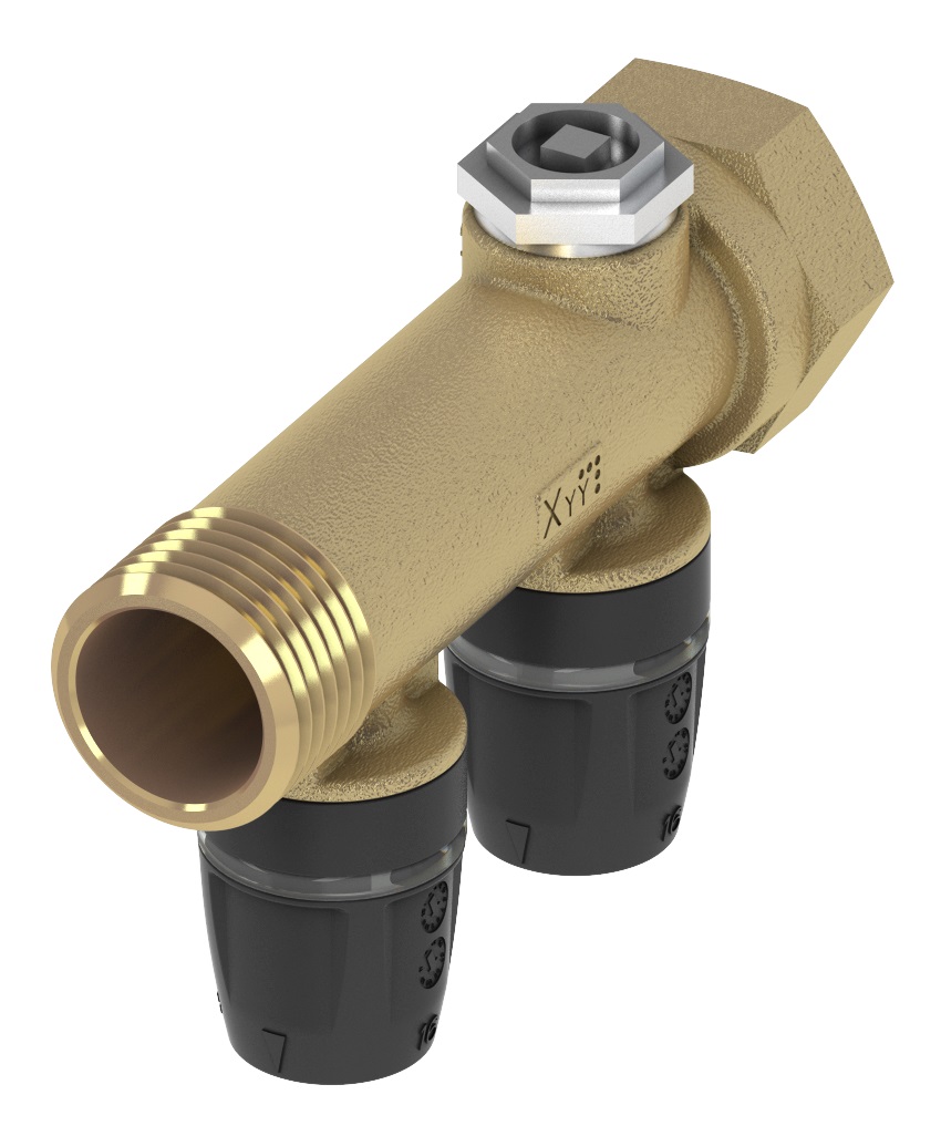Коллектор отопления TECElogo 16х3/4", 2 контура, латунь