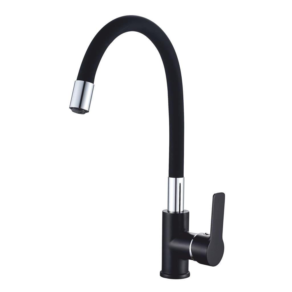 Смеситель для мойки HAIBA HB70113-7 черный, гибкий излив 1/2