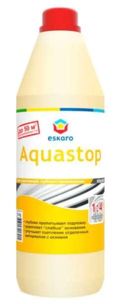 Грунт-влагоизолятор глубокого проникновения Eskaro Aquastop Stepler 1 л, концентрат 1:3