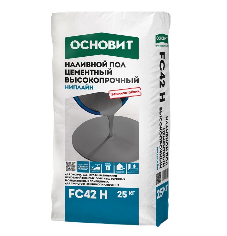 ОСНОВИТ Наливной пол НИПЛАЙН FC42 высокопрочный, 25 кг