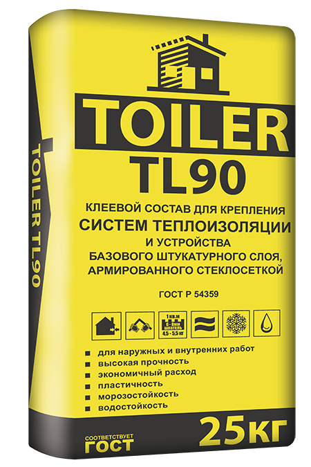 TOILER TL 90 Клей для устройства систем теплоизоляции, 25 кг