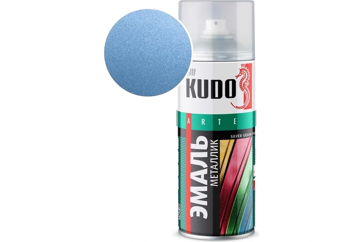 Эмаль металлик KUDO SILVER GRAIN FINISH ультрамарин, 520 мл