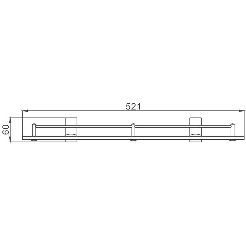 Полка HAIBA стеклянная 1 ярус 52 см HB8807 - фото 2