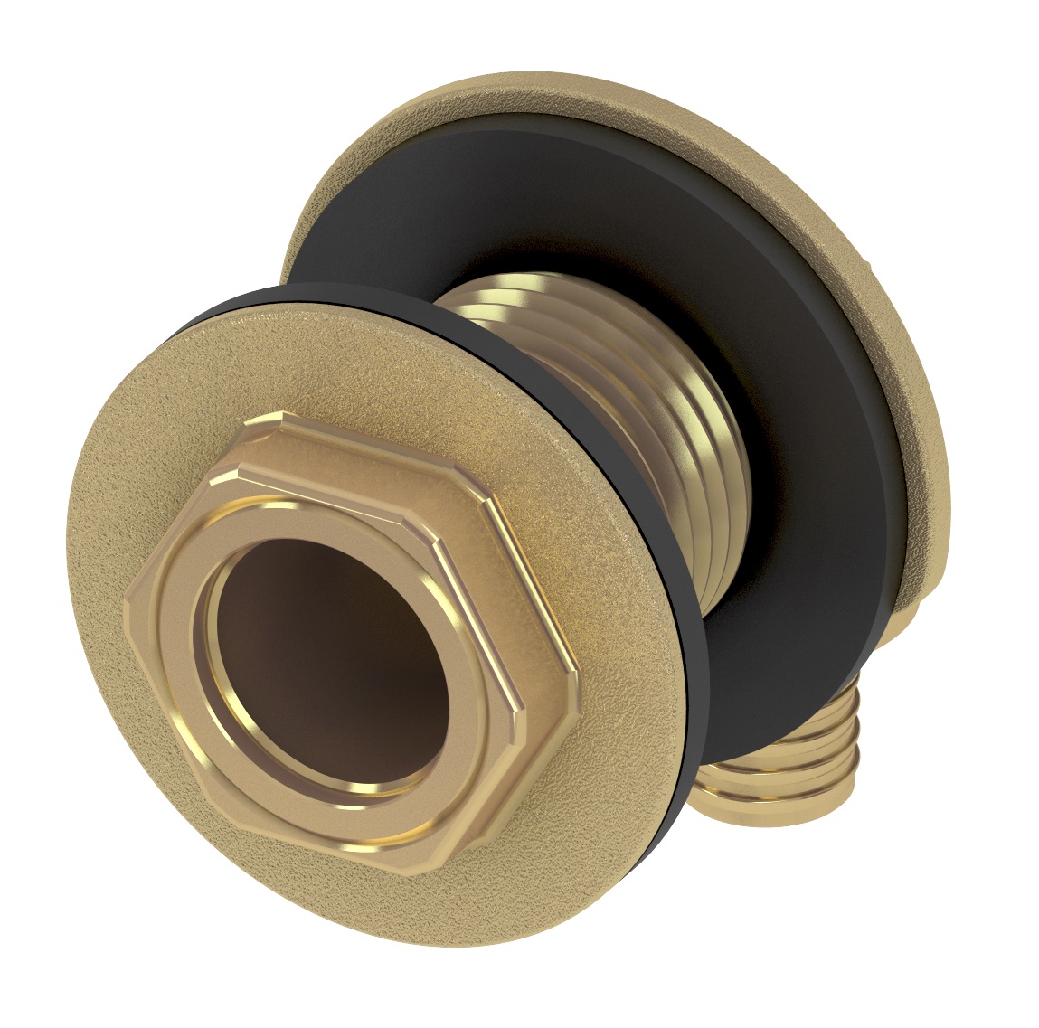 Угловое сквозное присоединение резьбовое TECEflex 16 х 1/2", латунь