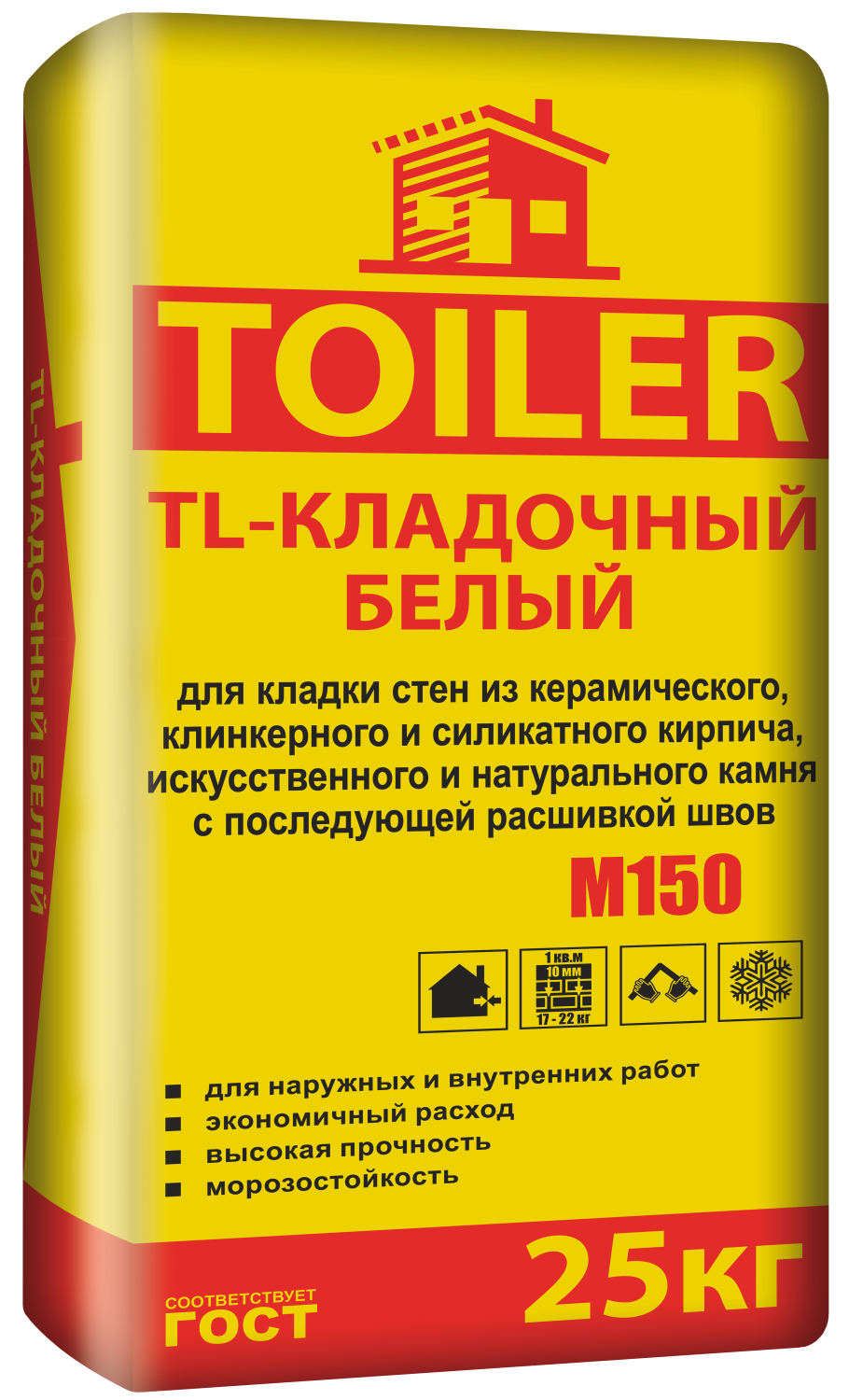 TOILER Раствор TL-КЛАДОЧНЫЙ Белый, 25 кг