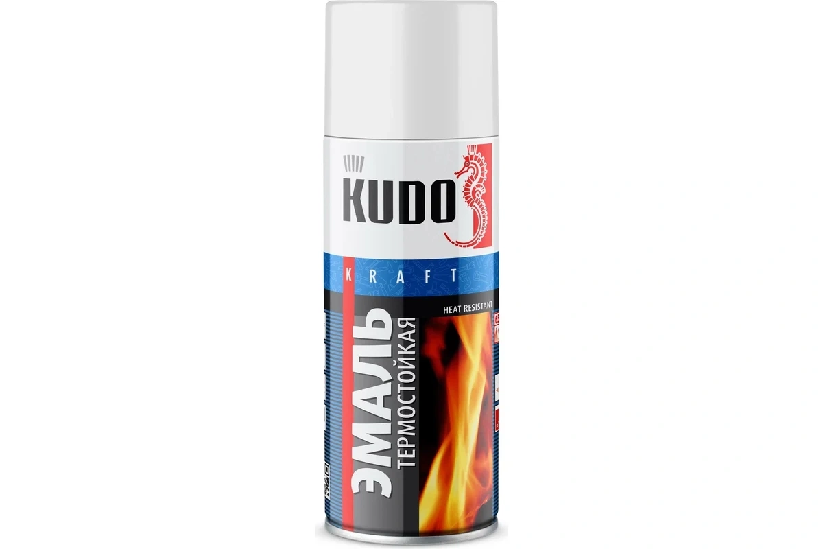 Эмаль KUDO термостойкая белая KU-5003, 520 мл