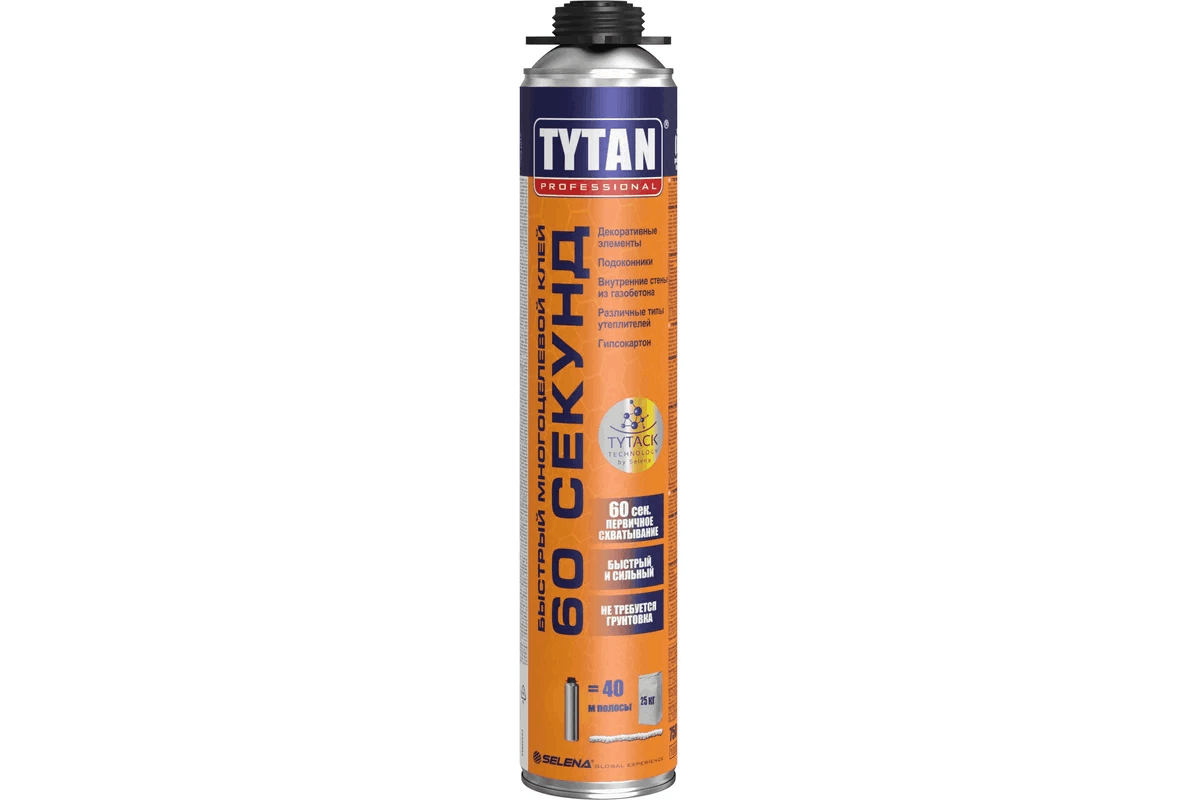Пено-клей быстрый 60 секунд TYTAN Professional GUN, 0,88 кг