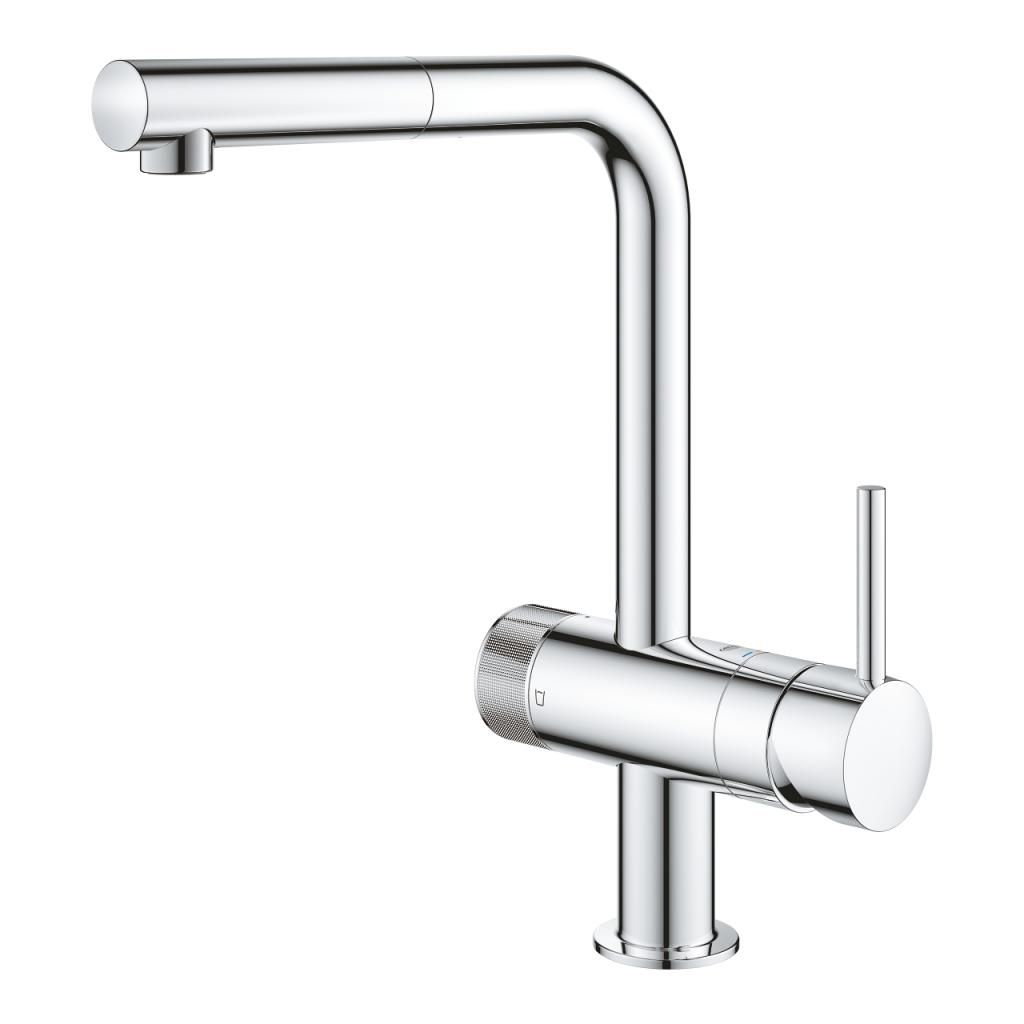 Смеситель для мойки GROHE BLUE MINTA PURE вытяжной излив, под фильтр 31721000 - фото 4