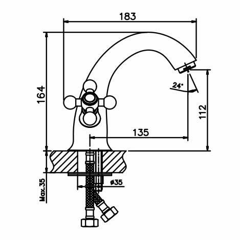 Смеситель для умывальника HAIBA HB1019-5 сатин 1/2 - фото 2