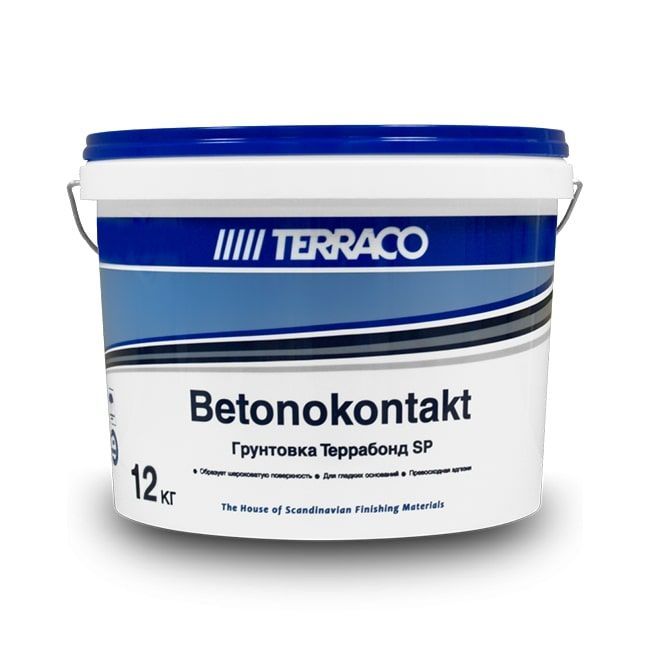 Грунтовка бетоноконтакт для гладкого бетона Terrabond SP, 12 кг