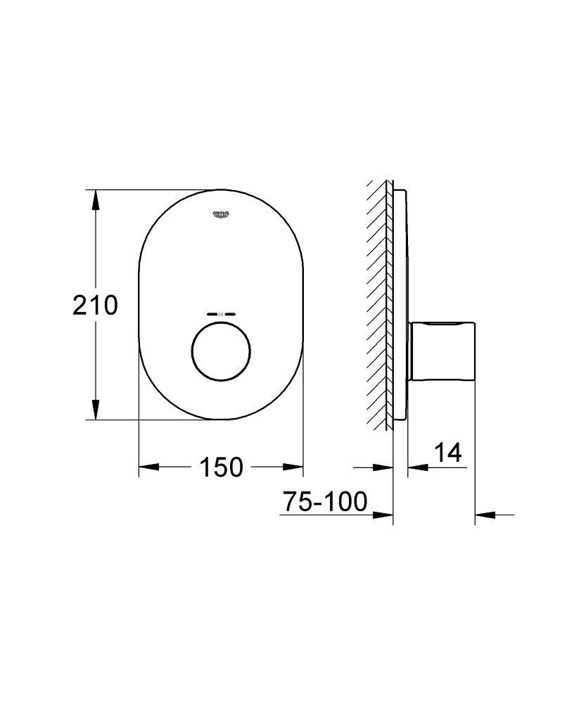 Панель GROHE GROHTHERM COSM 3000 без механизма T 1т 19469000 - фото 2