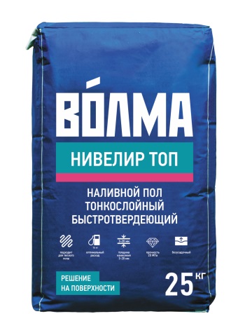 ВОЛМА НИВЕЛИР ТОП Наливной пол тонкослойный быстротвердеющий 25 кг