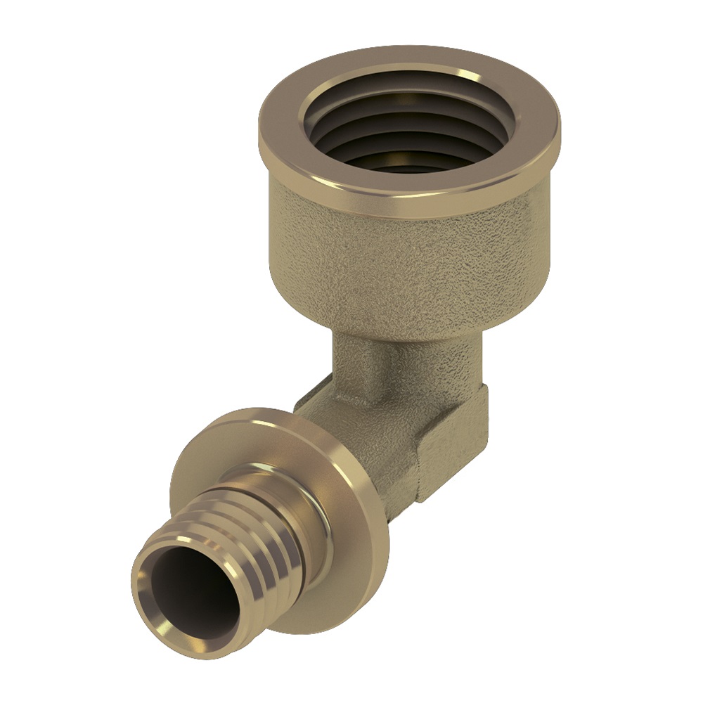 Уголок соединительный с муфтой 16 х 1/2", латунь, TECEspring AX