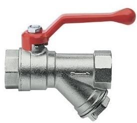 Кран шаровый REMER 1 с фильтром RR375