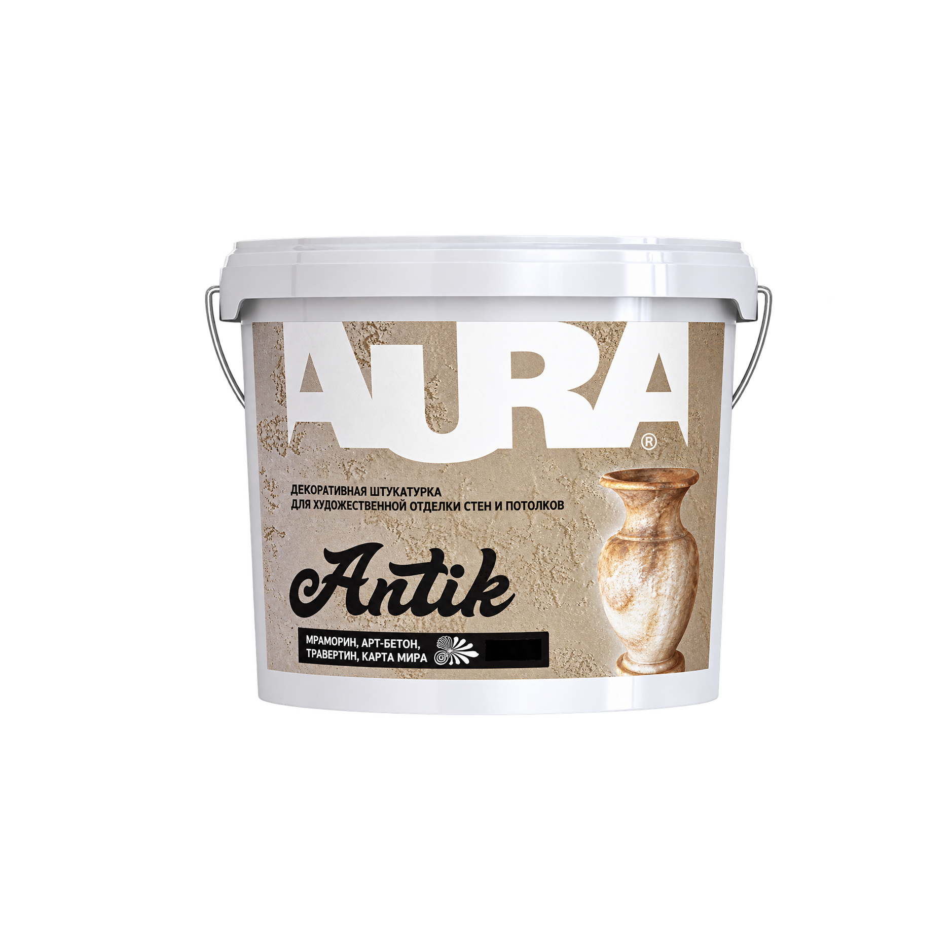 AURA ANTIK Декоративная штукатурка 16 кг для художественной отделки стен и потолков