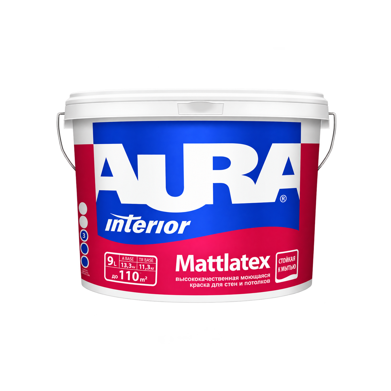 Краска моющаяся Aura Mattlatex Interior 9 л (база TR)