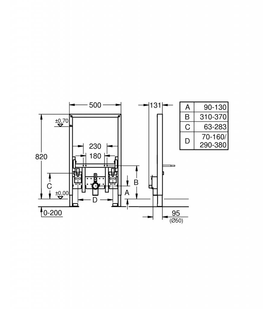 Монтажная система GROHE RAPID SL 38543000 для биде - фото 2