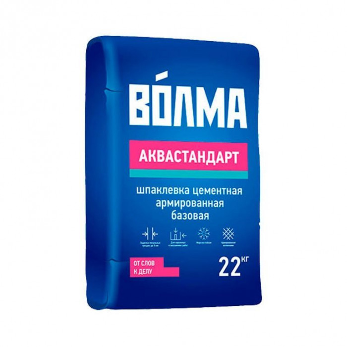 ВОЛМА Цементная шпаклевка Аквастандарт, 22 кг