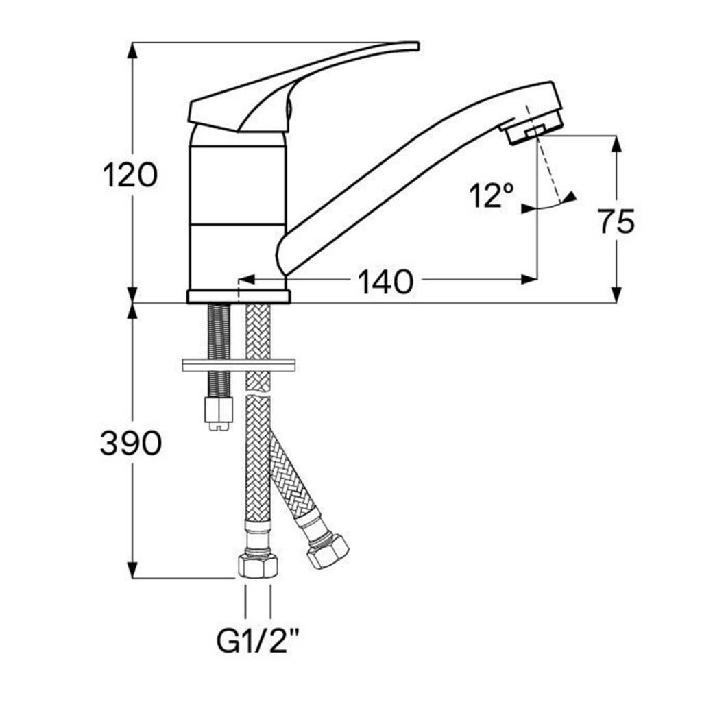 Смеситель для умывальника SANTEK БАУС 1/2 WH5A02110C001 - фото 2