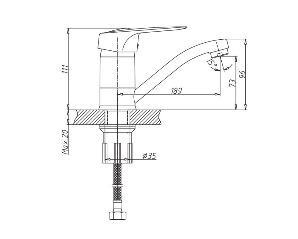 Смеситель для мойки и умывальника HAIBA HB4504-2 1/2 - фото 2