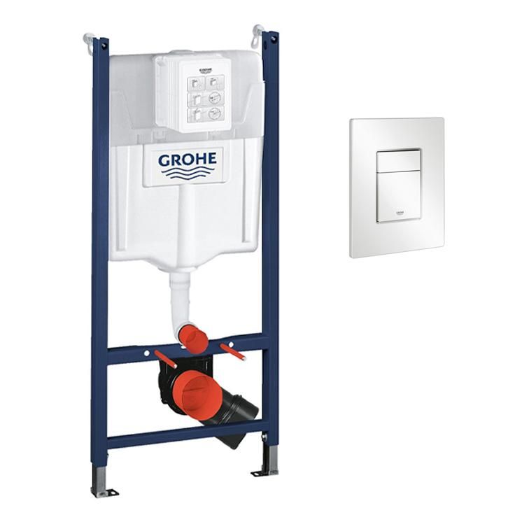 Монтажная система GROHE SOLIDO 38971000 для унитаза с квадратной кнопкой белой
