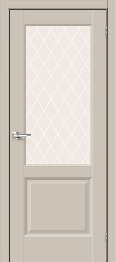 Дверь межкомнатная полотно Неоклассик-33 пэт Cream Silk 2000x900 мм White Crystal