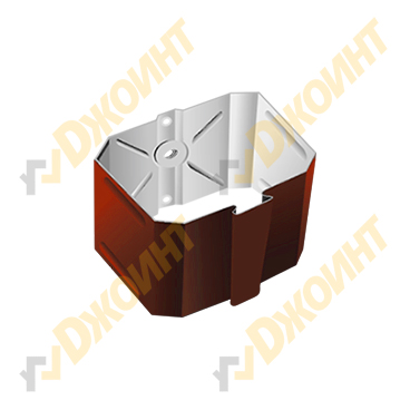 Держатель трубы прямоугольный (на кирпич) 76*102 RAL 3011 коричнево-красный