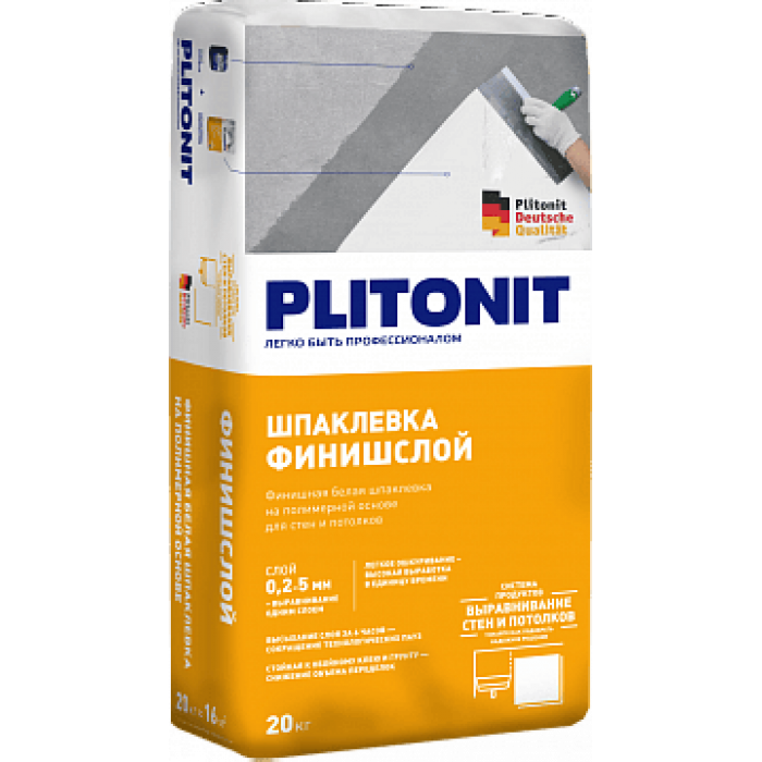 PLITONIT Финишная шпаклевка ФинишСлой, 20 кг