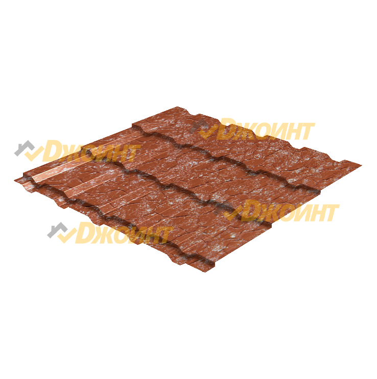 Металлочерепица Каскад 0,5 MATGRANIT LUX RAL 8004 терракотовый