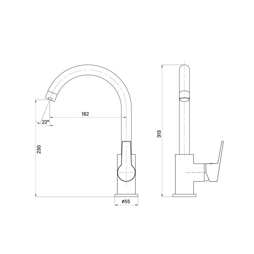 Смеситель для мойки Milardo Meal высокий излив M01SBJ0M05 - фото 2