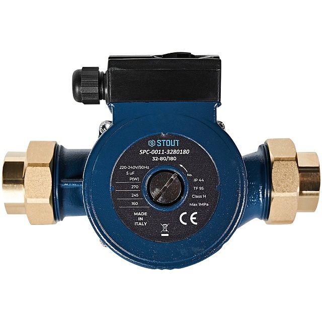 Циркуляционный насос STOUT 32-80/180 220/240V 50Hz с латунными гайками G2 x Rp 1 1/4